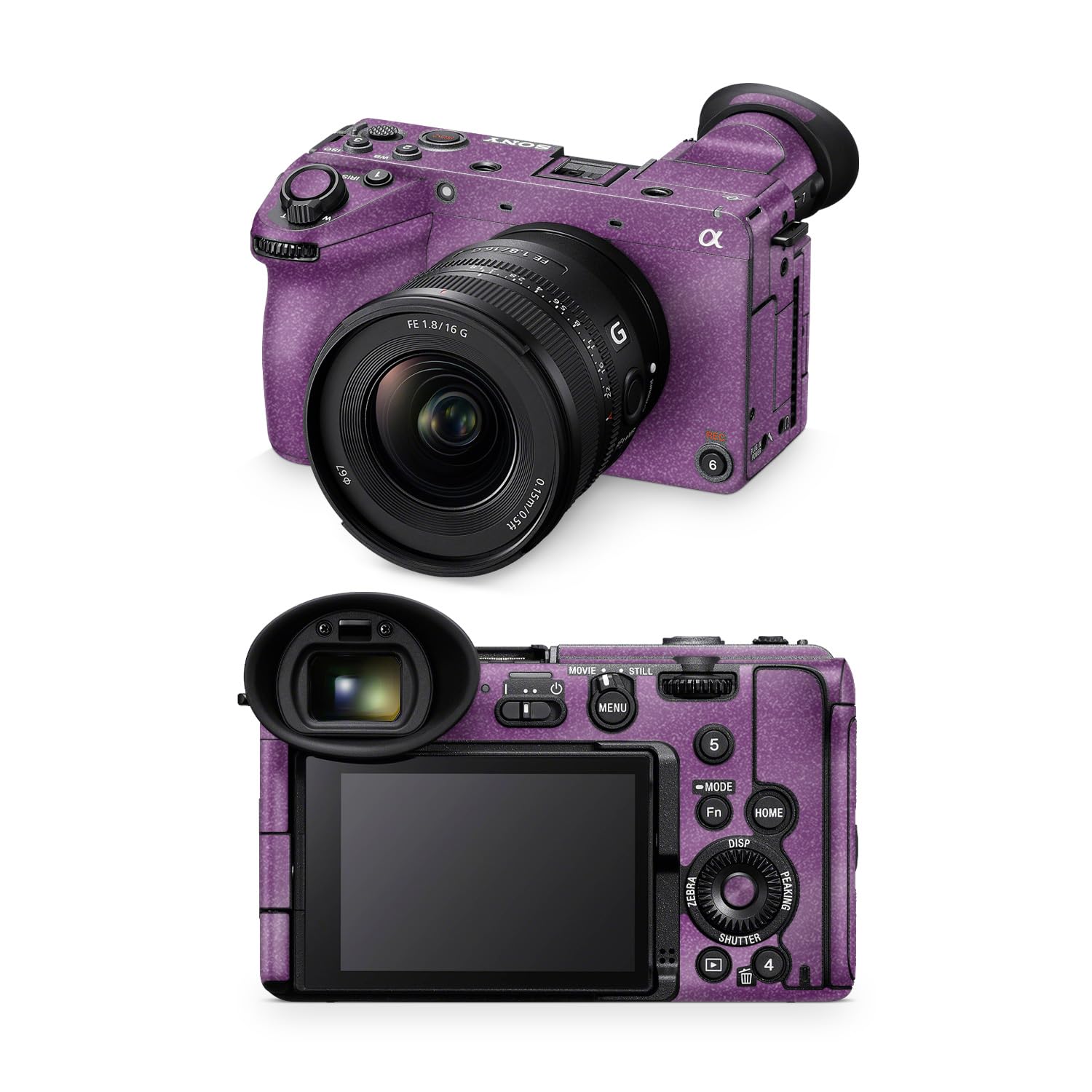 Glossy Glitter Camera Skin Compatible with Sony FX2 Digital Camera (2025) - Solid Purple - Premium 3M Vinyl Protective Wrap Decal Cover - Easy to Apply | Crafted in the USA by MightySkins