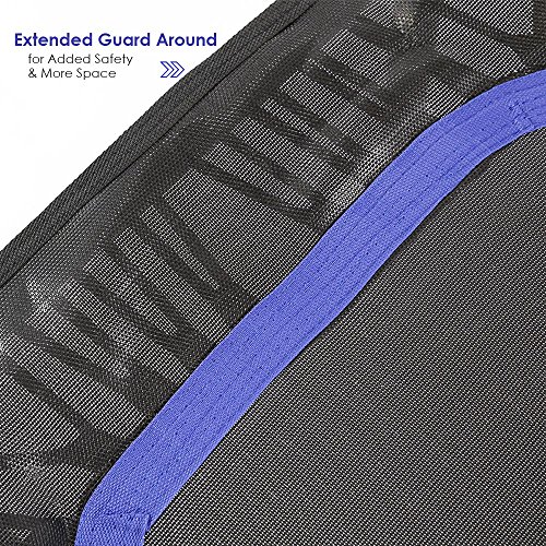 Xspec 44\" Silent Fitness Mini Trampoline with Adjustable Handrail Bar, Blue/Black - Thumbnail 7