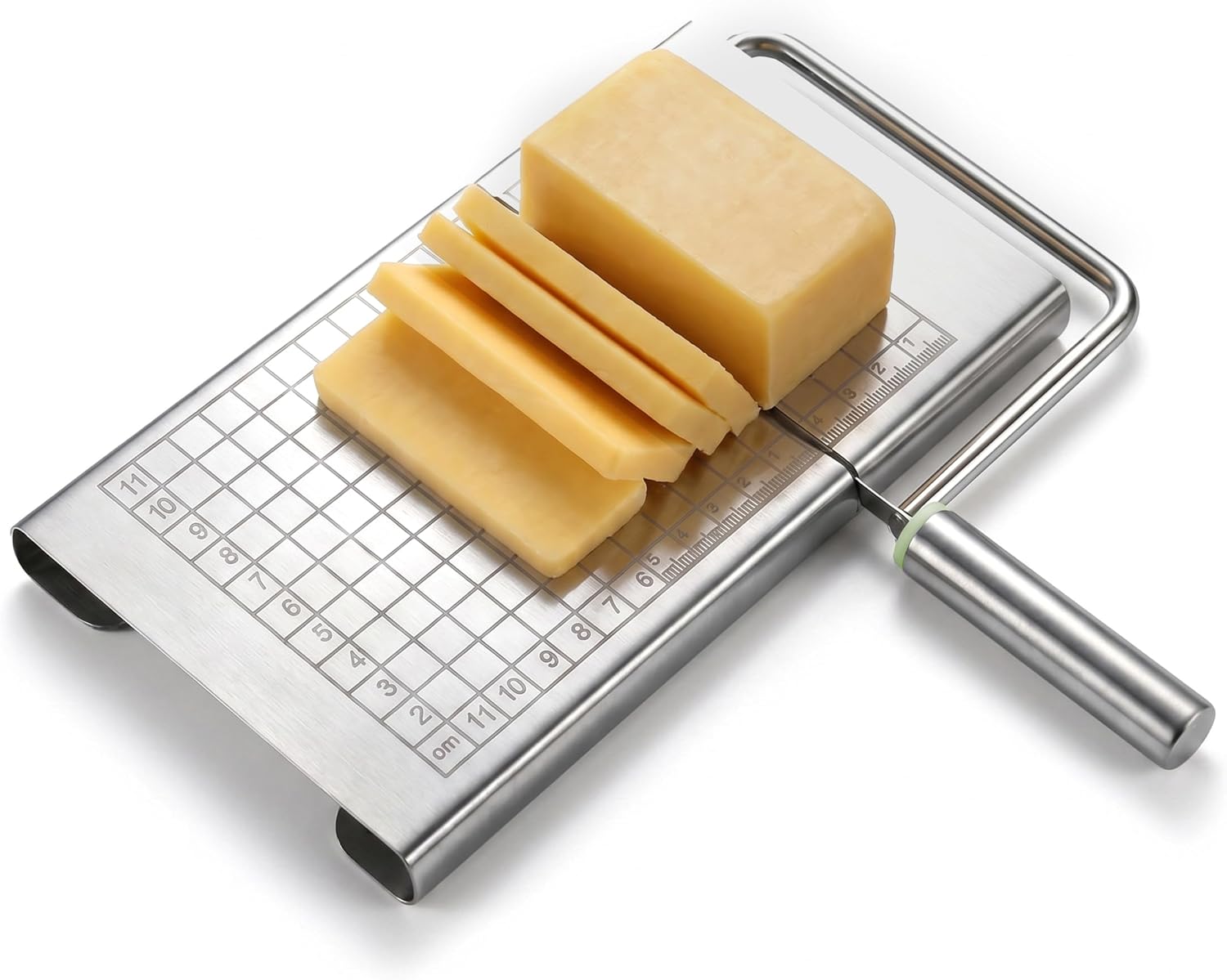 Cheese Slicer Cutter for Block Cheese with Measuring Grid