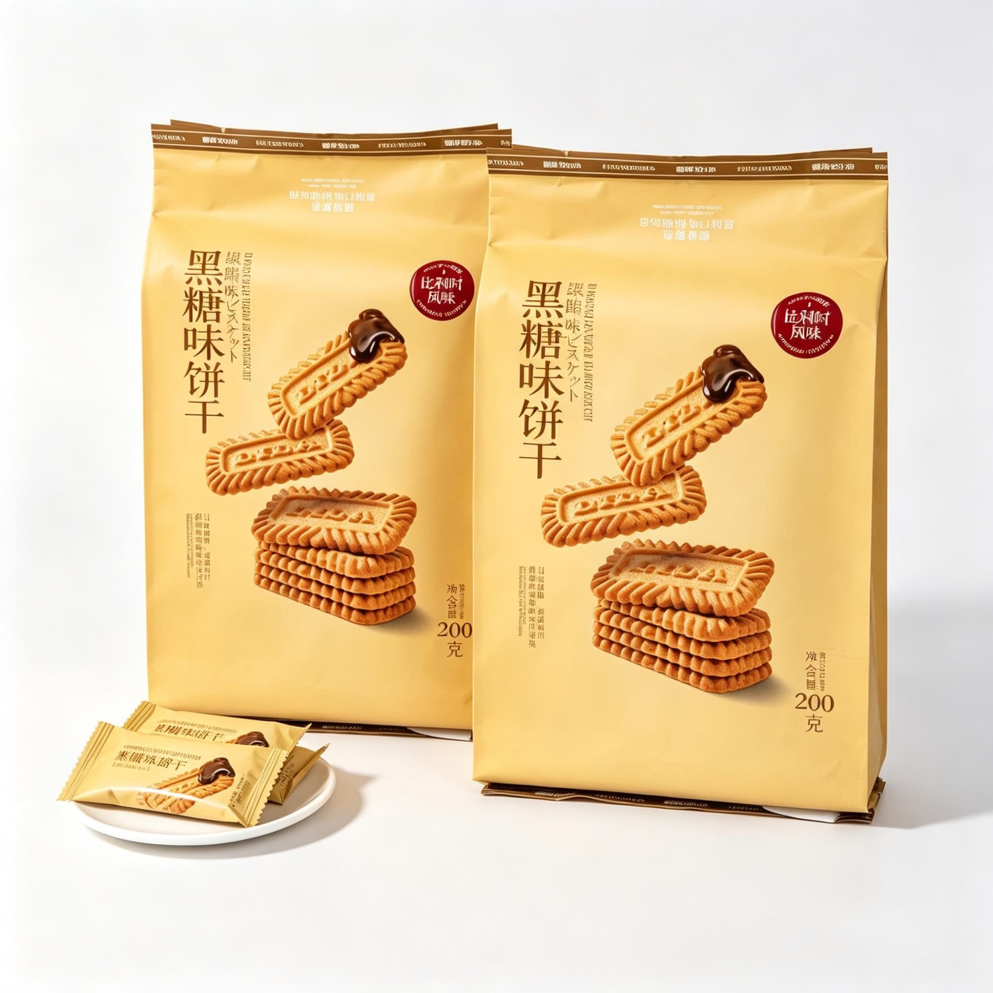 Galletas Crujientes Sabor Azúcar Negro 200g*2 Bolsas