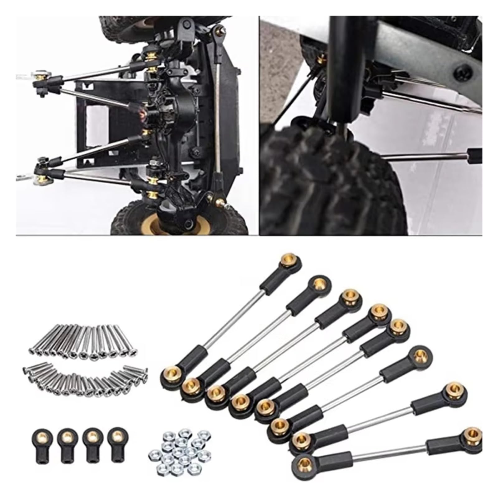 Rc Special Connecting Rod for WPL C14 C24 1/16 3X Metal Suspension Toe Link Tie Rod Set RC Car Tracked Vehicle Parts and Accessories Upgrade Replacement and Use