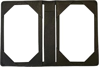 | Black Vienna Leather Bifold Double Jotter with Pen Sleeve | Dual 3x5 Index Card Holder | Passport Slot | Handmade EDC Executive Notepad