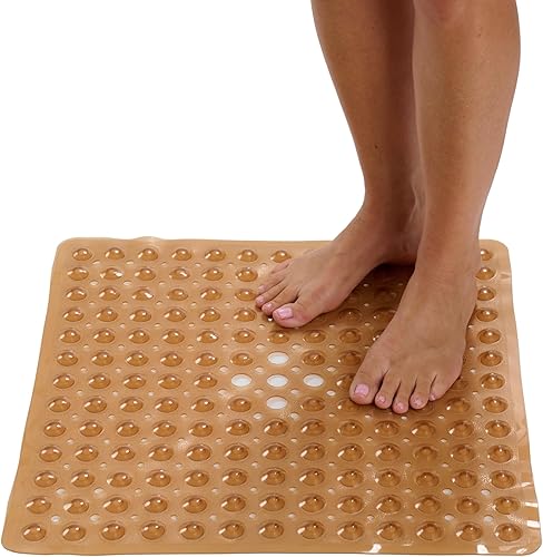 Miniatura 12 de ENKOSI Alfombrilla de ducha antideslizante cuadrada - 21x21 púrpura claro, ideal para personas mayores - Antideslizante, sin deslizamiento Morado