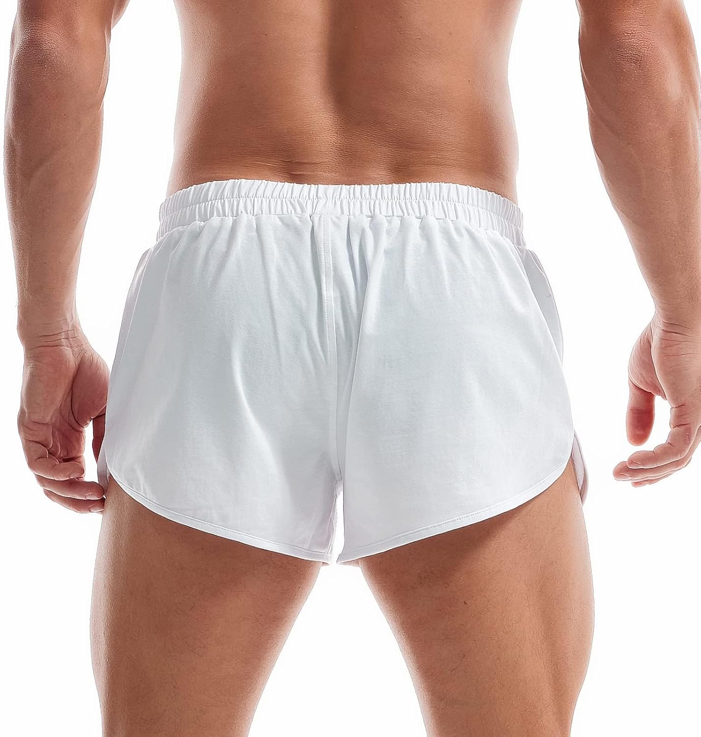 AMY COULEE Mens Lounge Shorts Workout Gym Shorts Lightweight Split Side Cotton Sleep Bottoms - Image 2