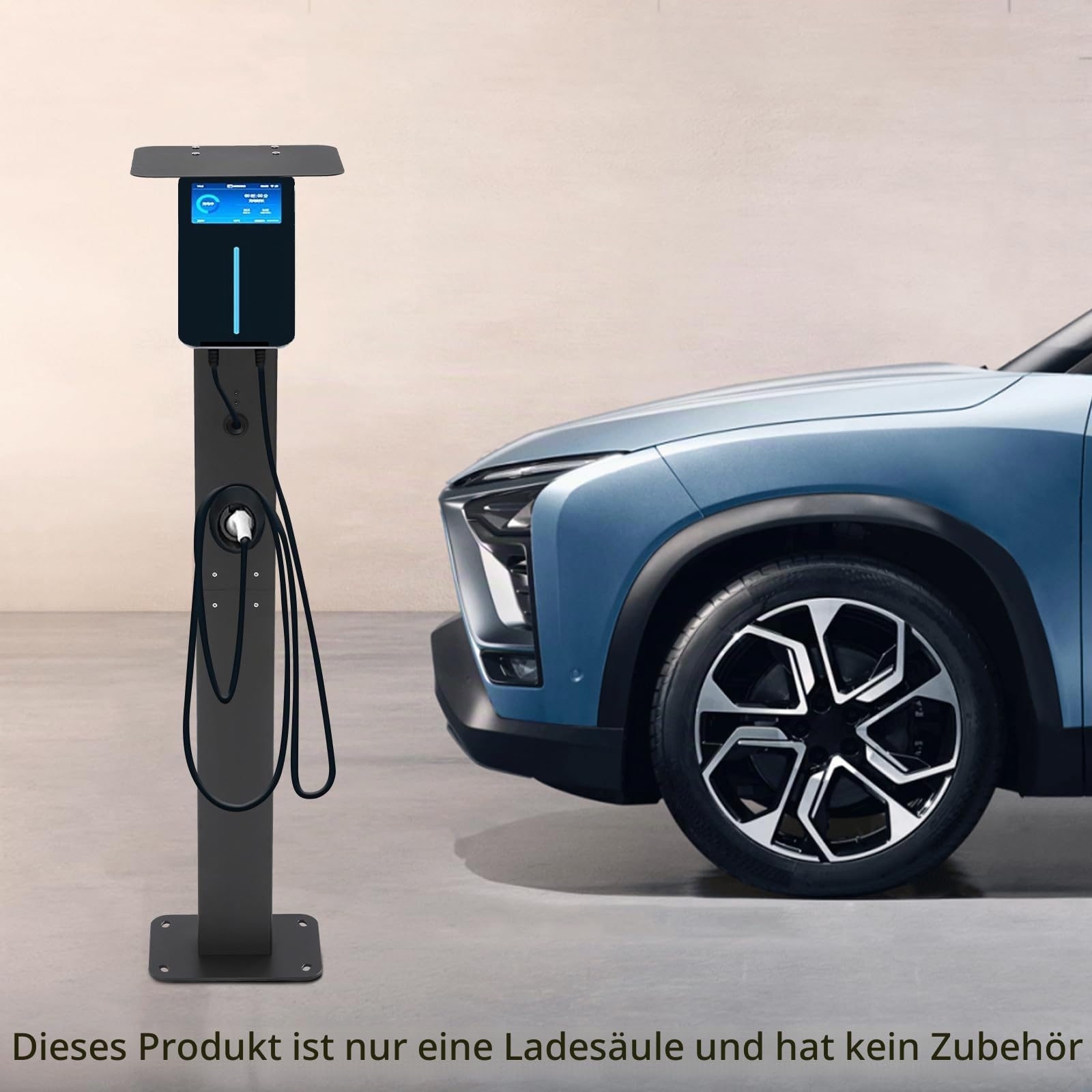 Universeller Wallbox-Standfuß, 1.5-2mm EV-Ladestation Montagepfosten mit Wandanschlüsse, für Innen, Außen, Garagen