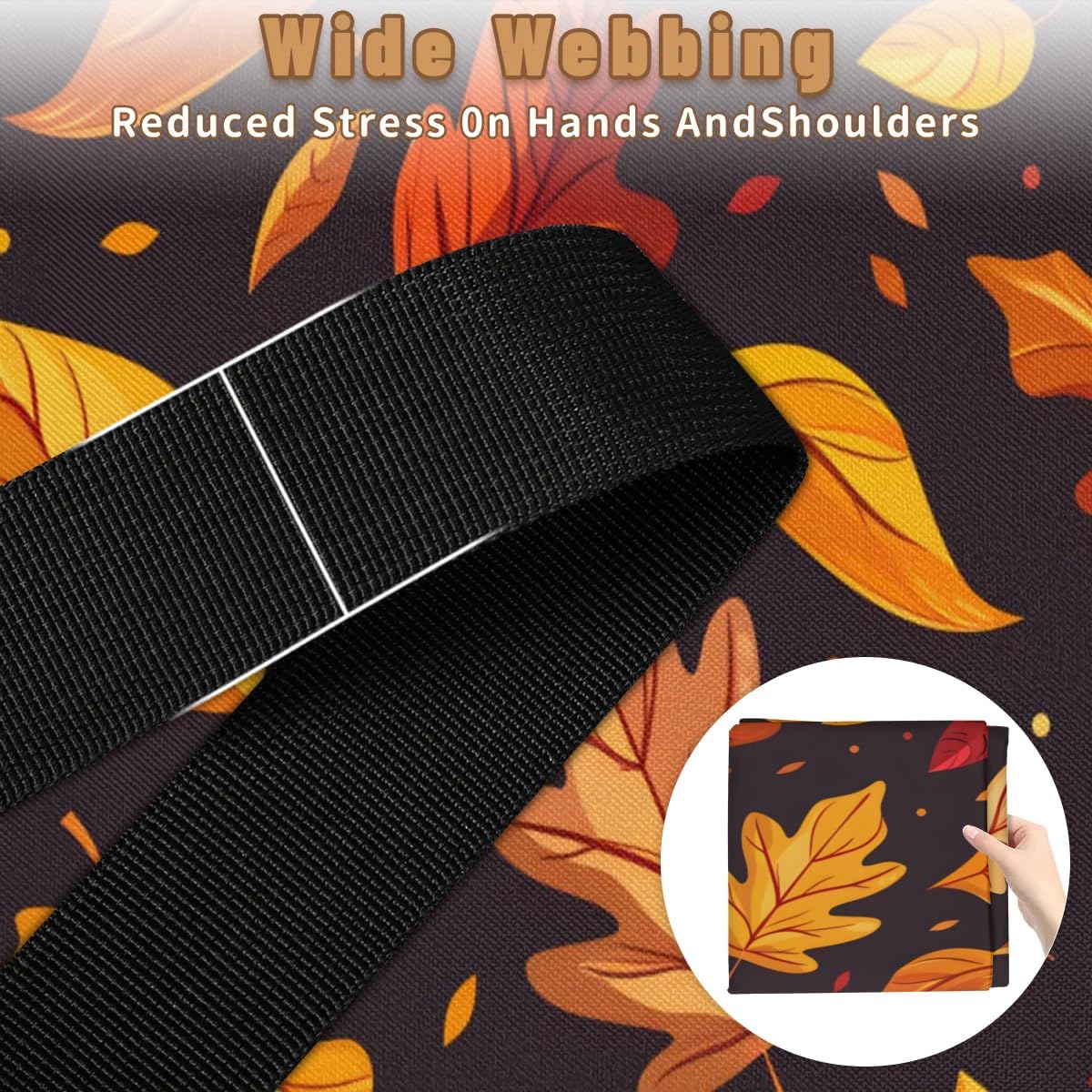 Honeybaby 214L Extra Large Comforter Storage Bag Leaves Fall Storage Totes with Lids Waterproof Closet Organizer Folding Blanket Storage Bags for Clothes Bedding Pillows