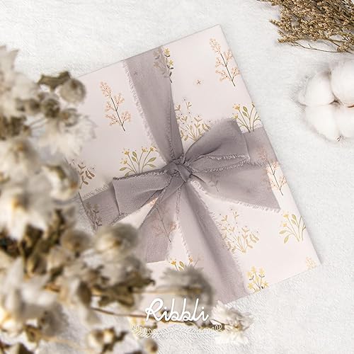 Miniatura 71 de Ribbli Cinta de gasa blanca de 1-1/2 pulgadas x 20 yardas hecha a mano con flecos, cinta blanca para invitaciones de boda, envoltura de ramos