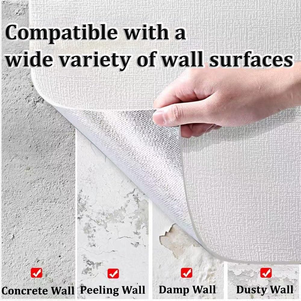 WYWY Paneles de Techo Autoadhesivos de Poliestireno - Resistentes a Grietas y Fáciles de Cortar, para Baño, Cocina y Hogar(White,50x10m)