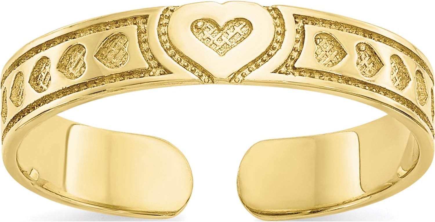 10K Yellow Gold Heart Toe Ring - Jewelry By Sweet Pea