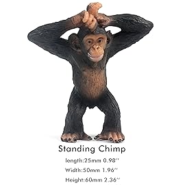 FUNSHOWCASE African Jungle Animals Standing Chimpanzee Toy Figure Realistic Miniature Height 2.4-inch 1665
