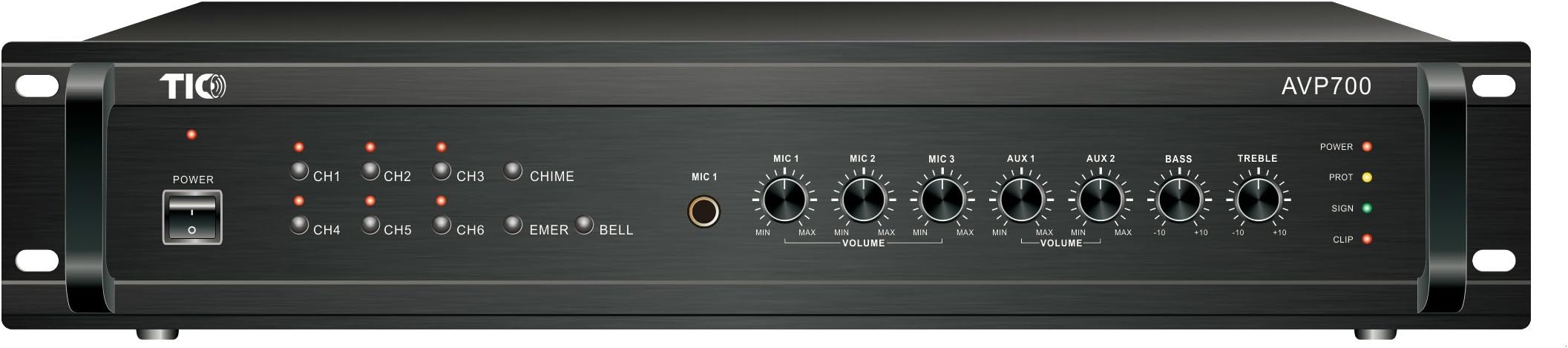 - AVP700-680W 6-Zone 70v / 100v / 4-16Ω Commercial Mixer Amplifier