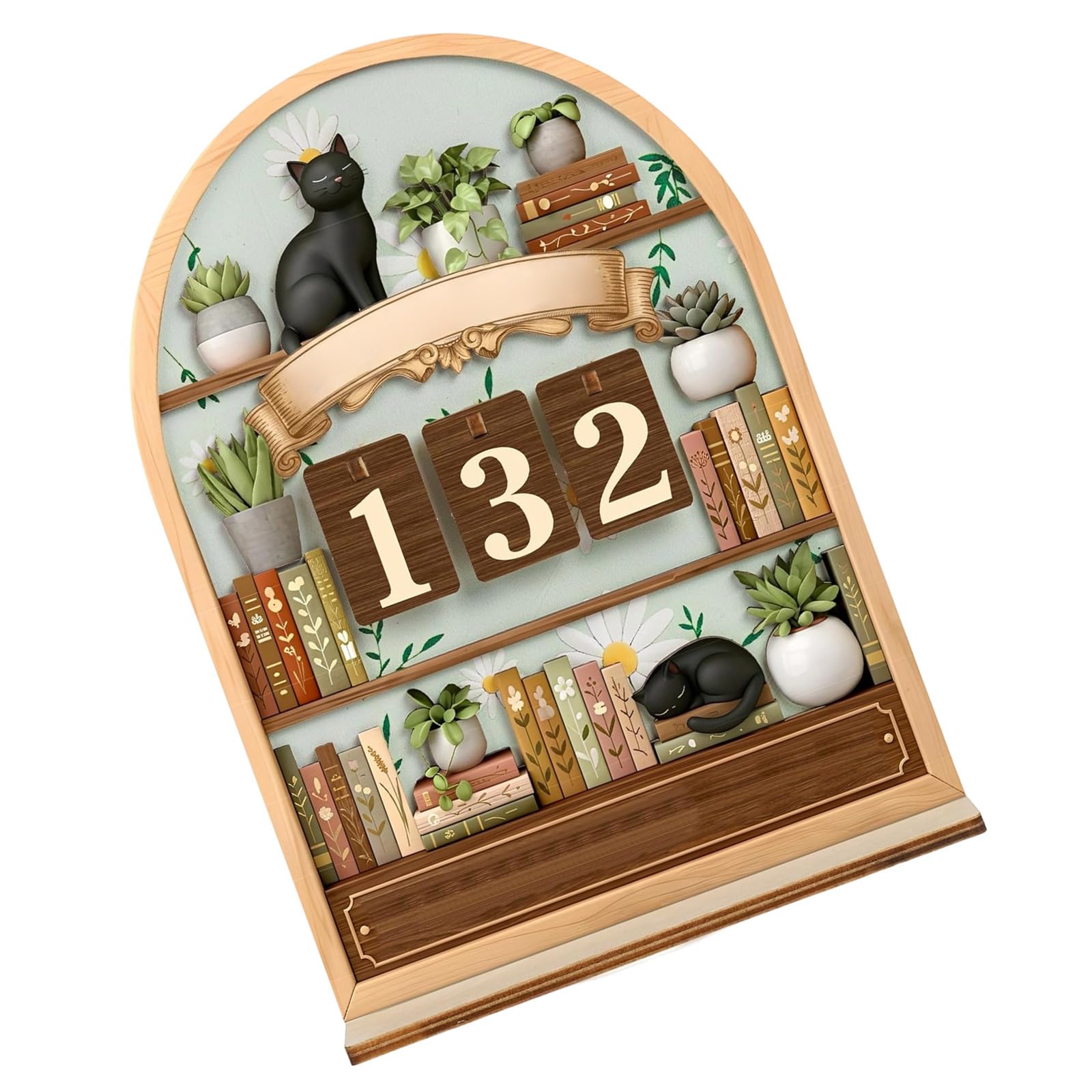 Books Read This Year Counter Wooden Sign Reading Trackers for Home Library Decors Book Lover Librarian Reader Book Counter