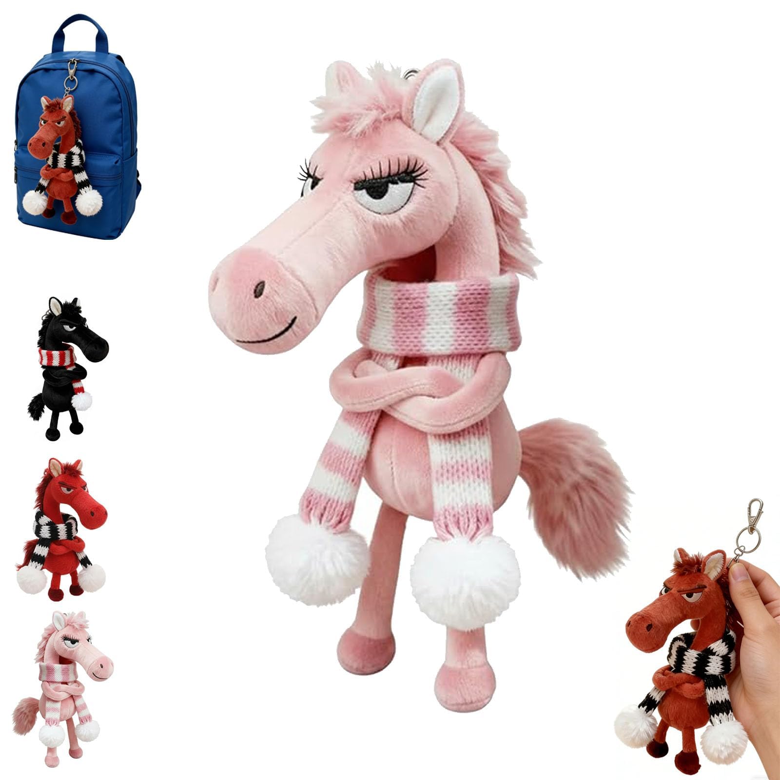 Jorcedi Pink 2026 Year Of The Horse Lucky Mascot – Soft Plush Horse Guardian Pendant & Charm, Luckyhorse Small Charm, Symbol Of Courage, Strength And Balance For Bag, Purse Or Keychain (Pink)
