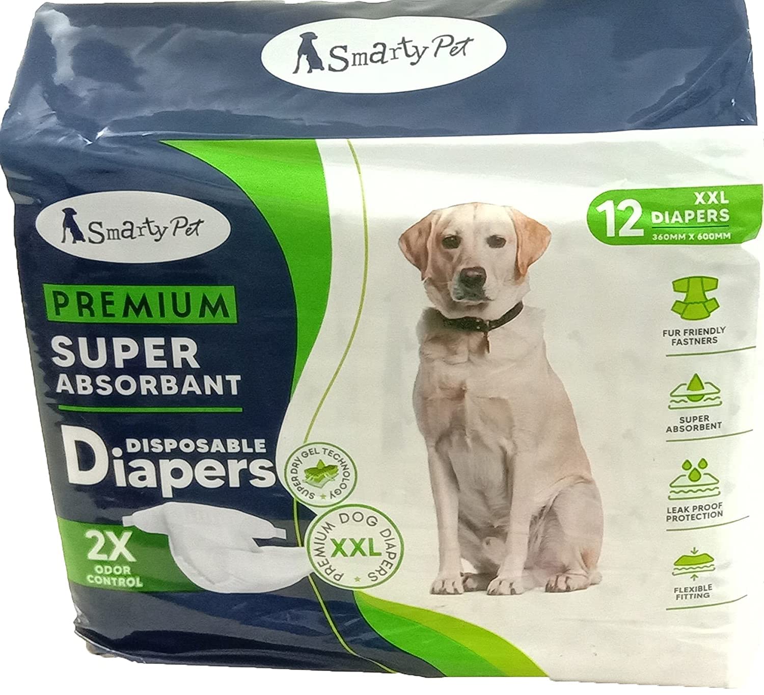Foodie Puppies Disposable Pet Diapers for Dogs - (12Pcs, XX-Large) | Comfortable Diaper Pant/Sanitary Cotton Underwear Nappy | Leak-Proof, Ultra-Absorbant, & Flexible | Daily Uses & Travelling Purpose (B07SZQPZQ6) Amazon Price History, Amazon Price Tracker