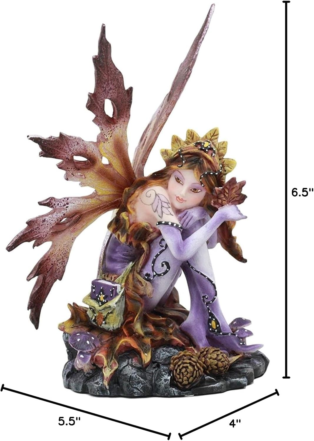 Ebros Wild Traveler Autumn Tribal Acorn Fairy Garden Statue 6.5" Tall Fall Season FAE Pixie Fantasy Collectible Figurine