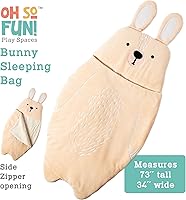 Vista 2 de MindWare Oh So Fun! Saco de dormir de conejito – Saco de dormir infantil para niños a partir de 3 años