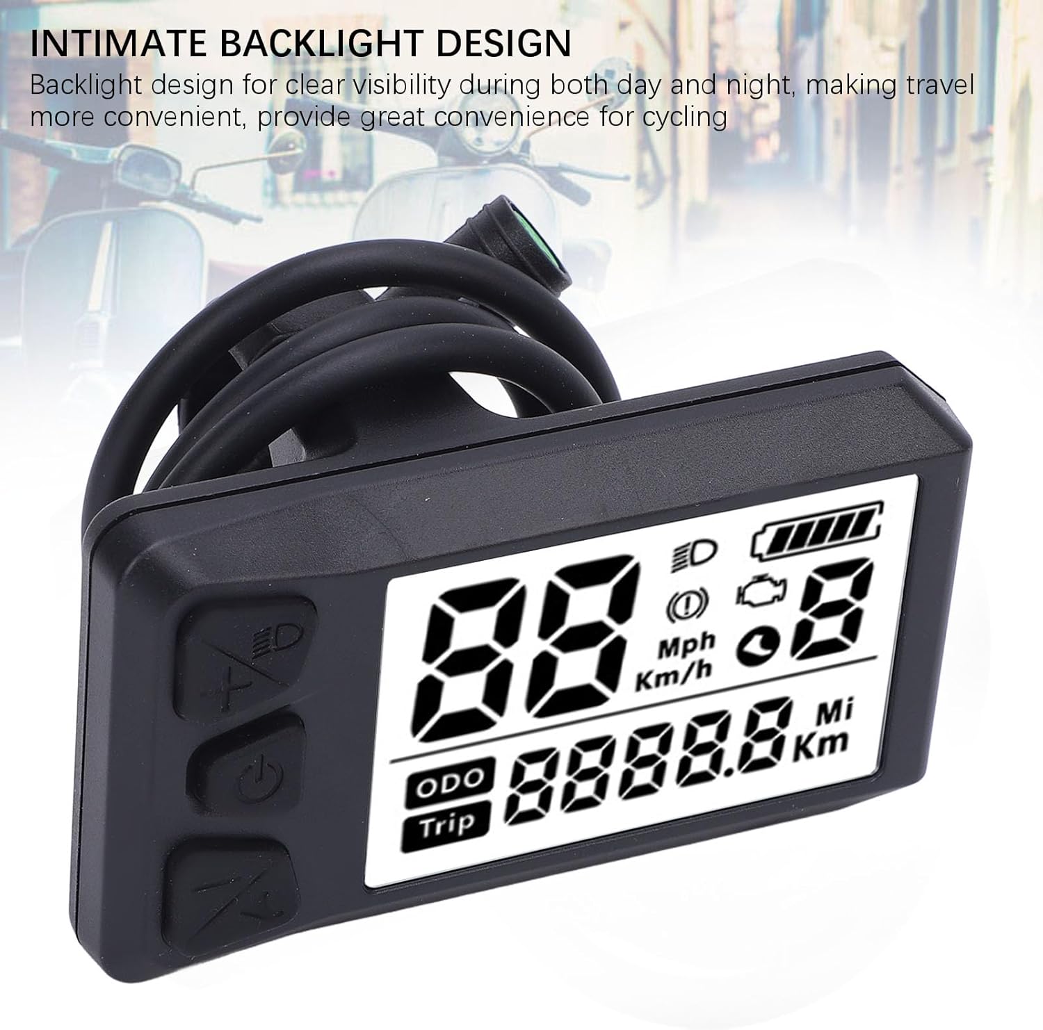 Alomejor Electric Cycle LCD Display Kit,Universal Conversion for 24-52V Voltage Lightweight ABS Panel,Easy Operation for Riders Commuters Touring Urban and Off-Road Scenarios