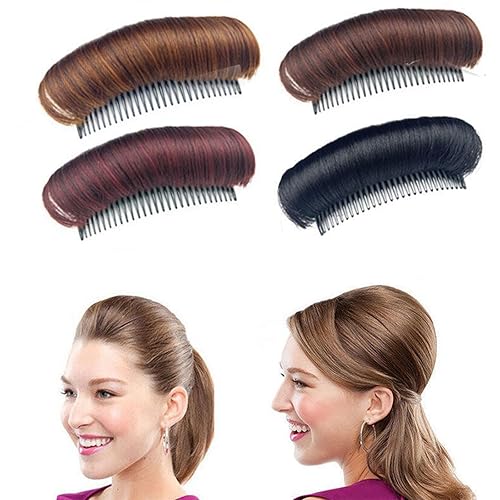 4 pinzas invisibles para el cabello postizo, base de volumen para el cabello, almohadilla para el cabello, herramienta de inserción de volumen,