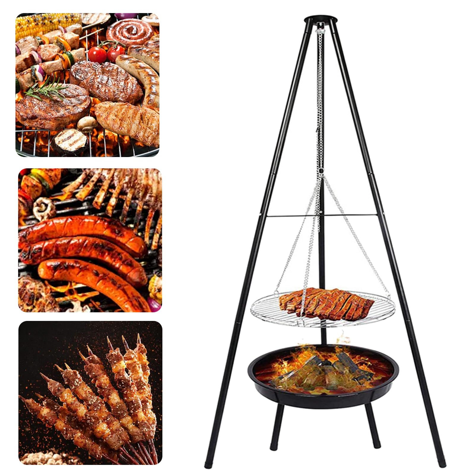 barbecue suspendu avec grille de cuisson