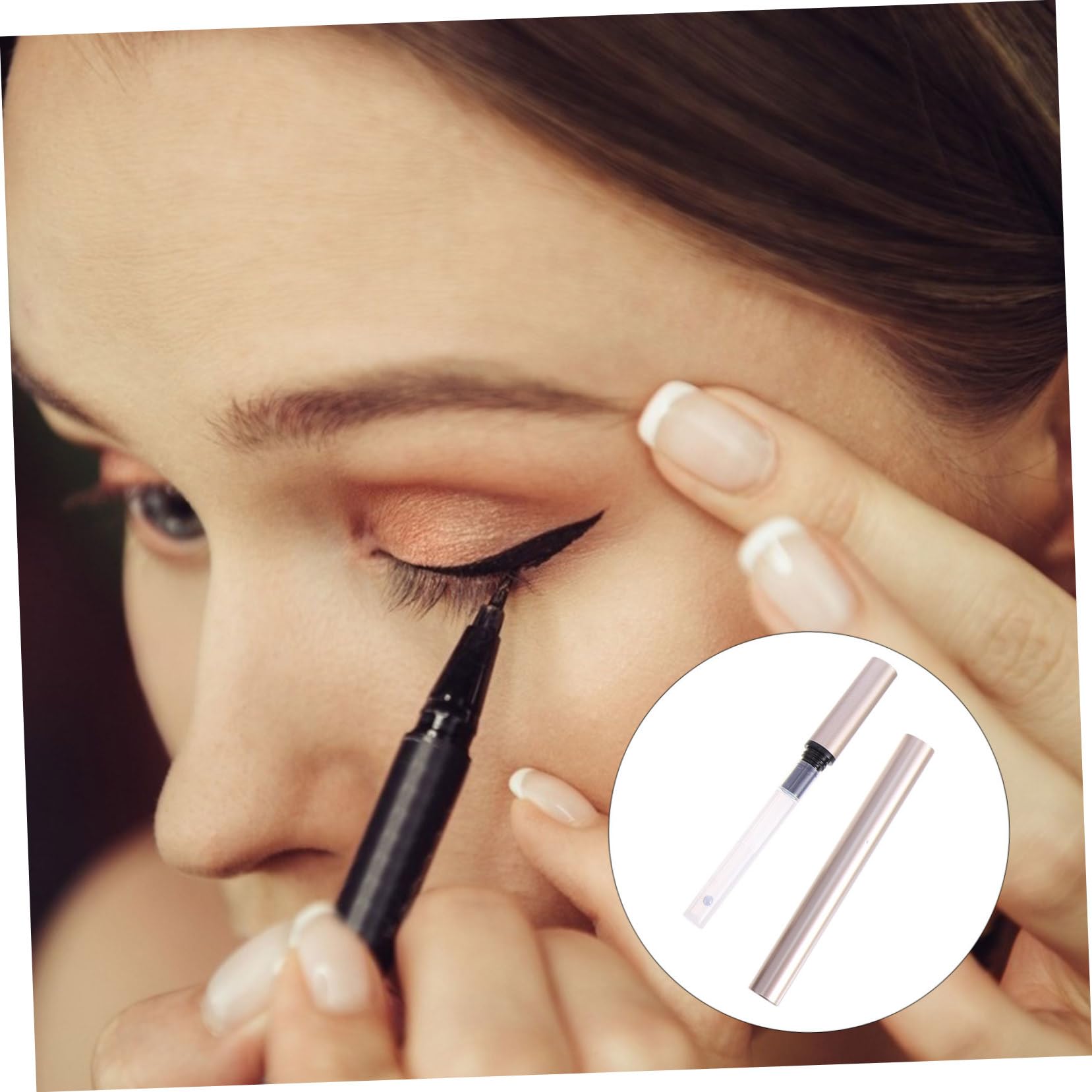 5 Stück Nachfüllbare Eyeliner Stift Leerflaschen mit Präzisem Pinselapplikator Auslaufsicher und Leicht Für Flüssigen Wasserfesten Eyeliner für DIY Kosmetik und Reisegebrauch