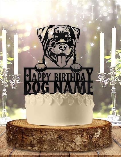 Rottweiler Decoration De Gateau D Anniversaire Pour Chien Amazon Fr Cuisine Et Maison