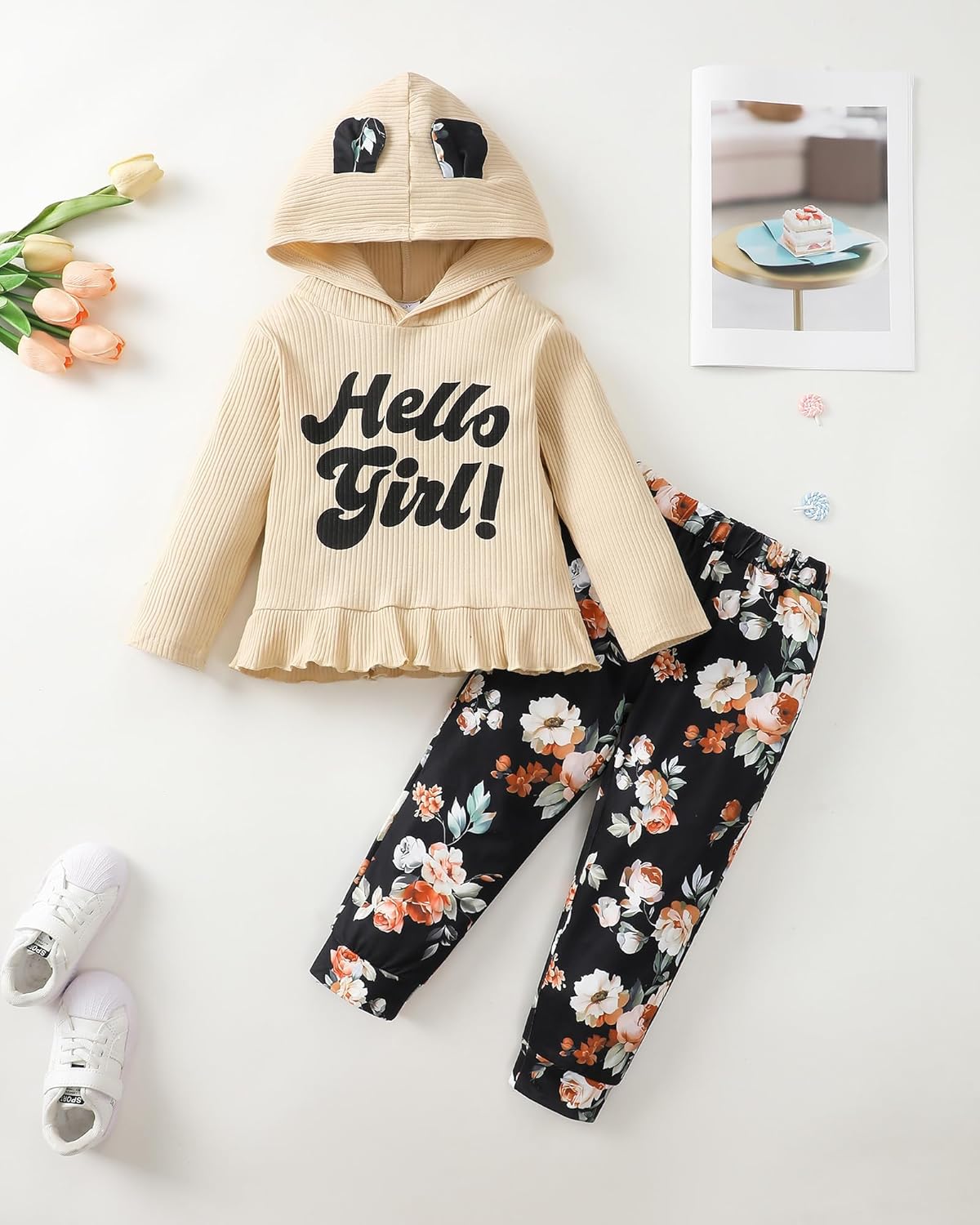 Mioglrie Toddler Baby Girl Clothes Fall Winter Sweatsuit Newborn Sweatshirt Sweat Pant Sets Outfits Infant Girls Clothing - Image 2