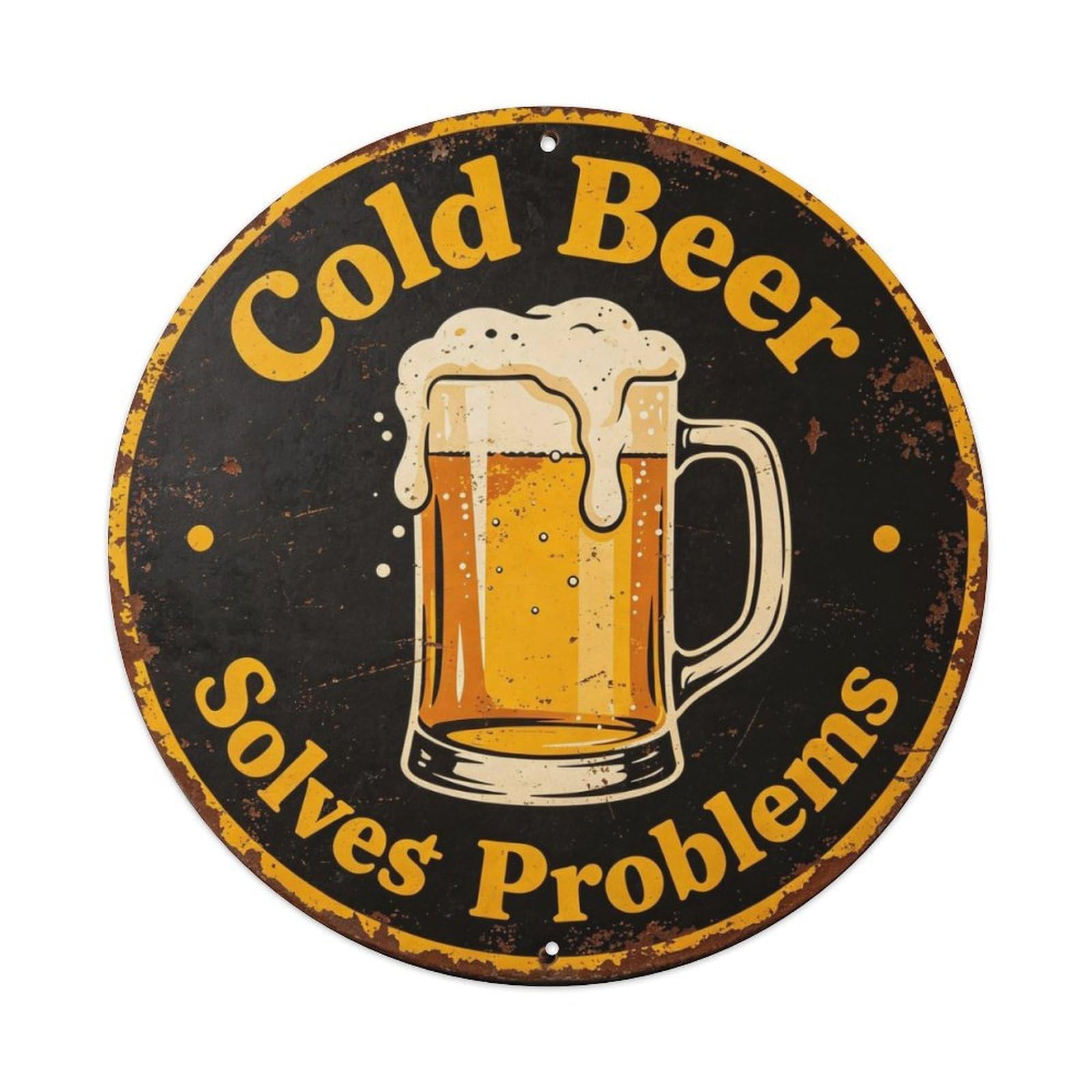 Funny Cold Beer Solves Most Problems Metal Tin Sign Plaque