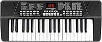 MSANMERSEN 37-Key Portable Piano Keyboard for Beginners - Rechargeable Battery, Mic, LED Screen, Black