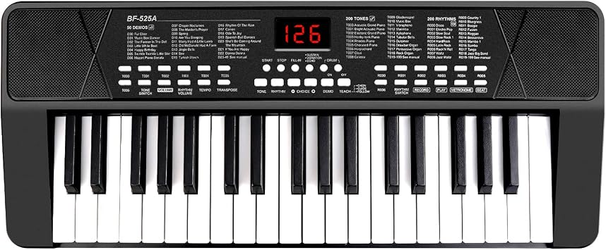 لوحة مفاتيح بيانو للمبتدئين، 37 مفتاحًا للأطفال PIano، بطارية مدمجة قابلة لإعادة الشحن بقدرة 1200 مللي أمبير، لوحات مفاتيح بيانو إلكترونية، لوحة مفاتيح موسيقية محمولة، بيانو مع ميكروفون، شاشة LED، هدية تعليمية للمبتدئين، أسود