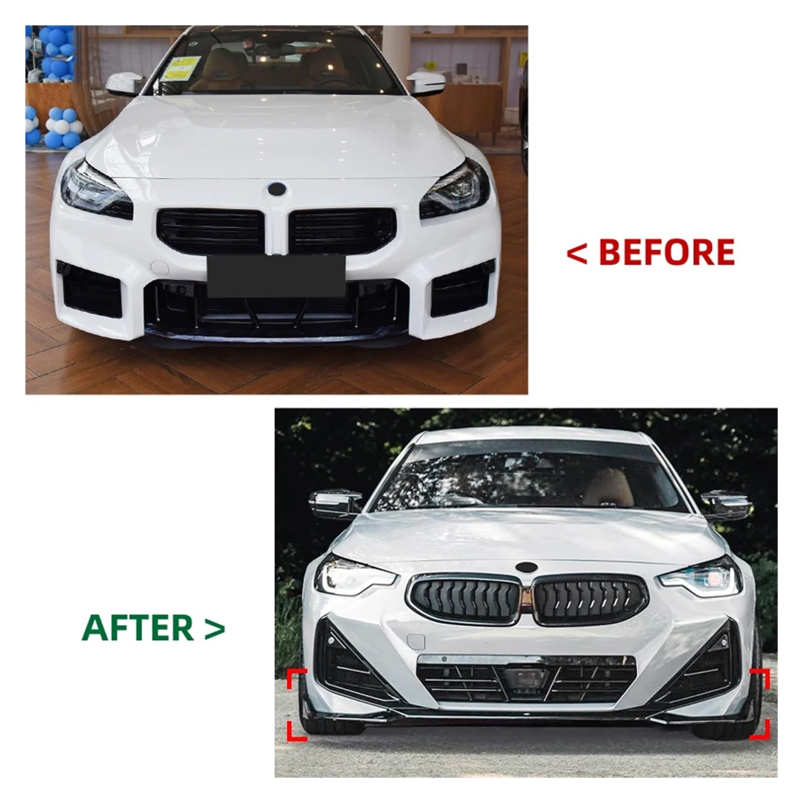 zestaw rozdzielaczy Pasuje do BMW serii 2 Coupe G42 Sport 2022 + rozdzielacz dyfuzora zewnętrzne części Afternarket przedni zderzak samochodowy wargi