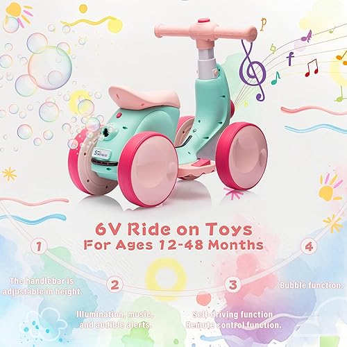 Miniatura 28 de Bicicleta eléctrica de equilibrio para bebés de 6 V para niños de 1 año, juguetes de paseo de 12 a 48 meses, bicicleta de equilibrio para niños de 4