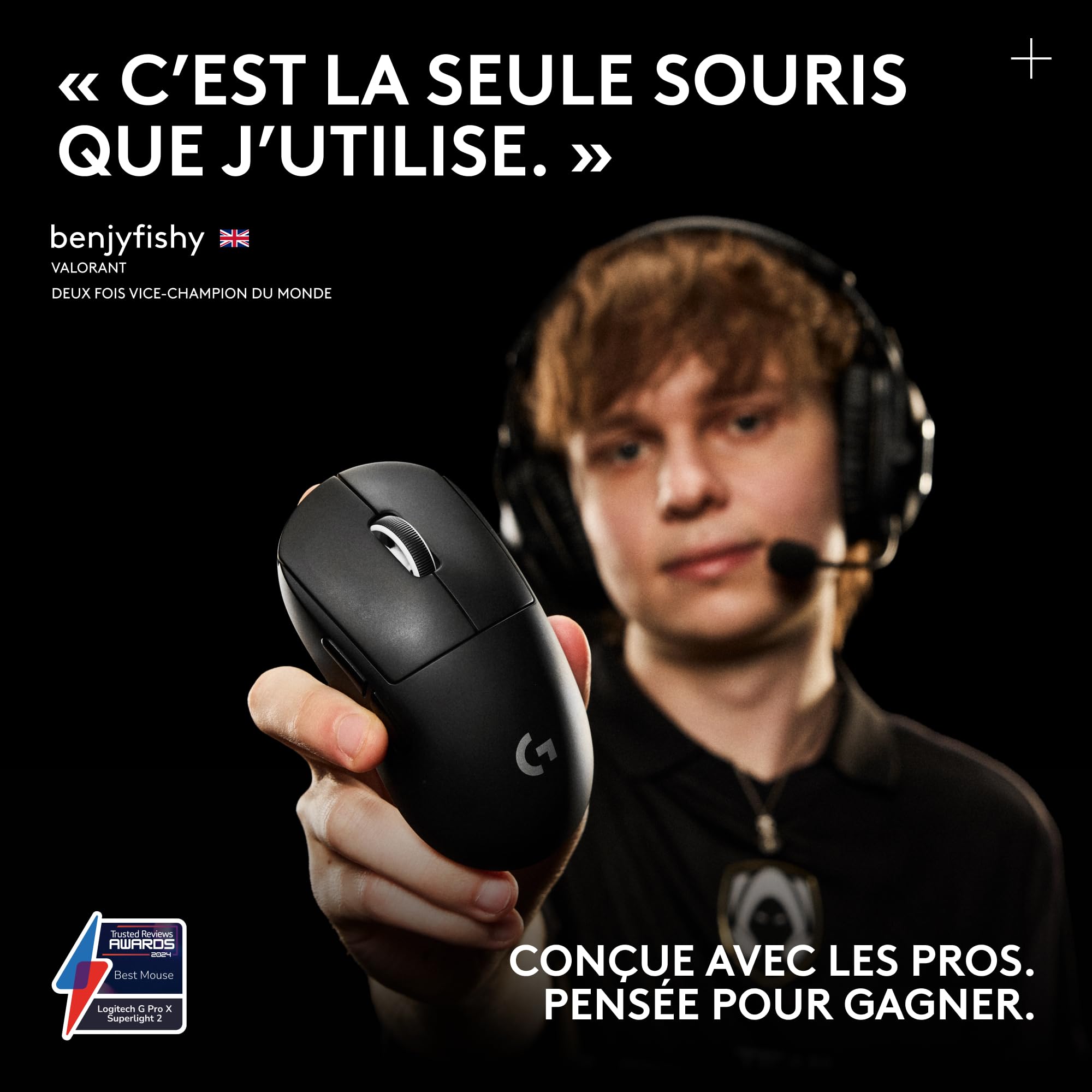 Logitech G PRO X SUPERLIGHT 2 wireless gaming mouse, 60 g pro-grade mouse with 5 programmable buttons, 44k DPI sensor, 8 kHz report rate, USB-C charging for PC/Mac - White