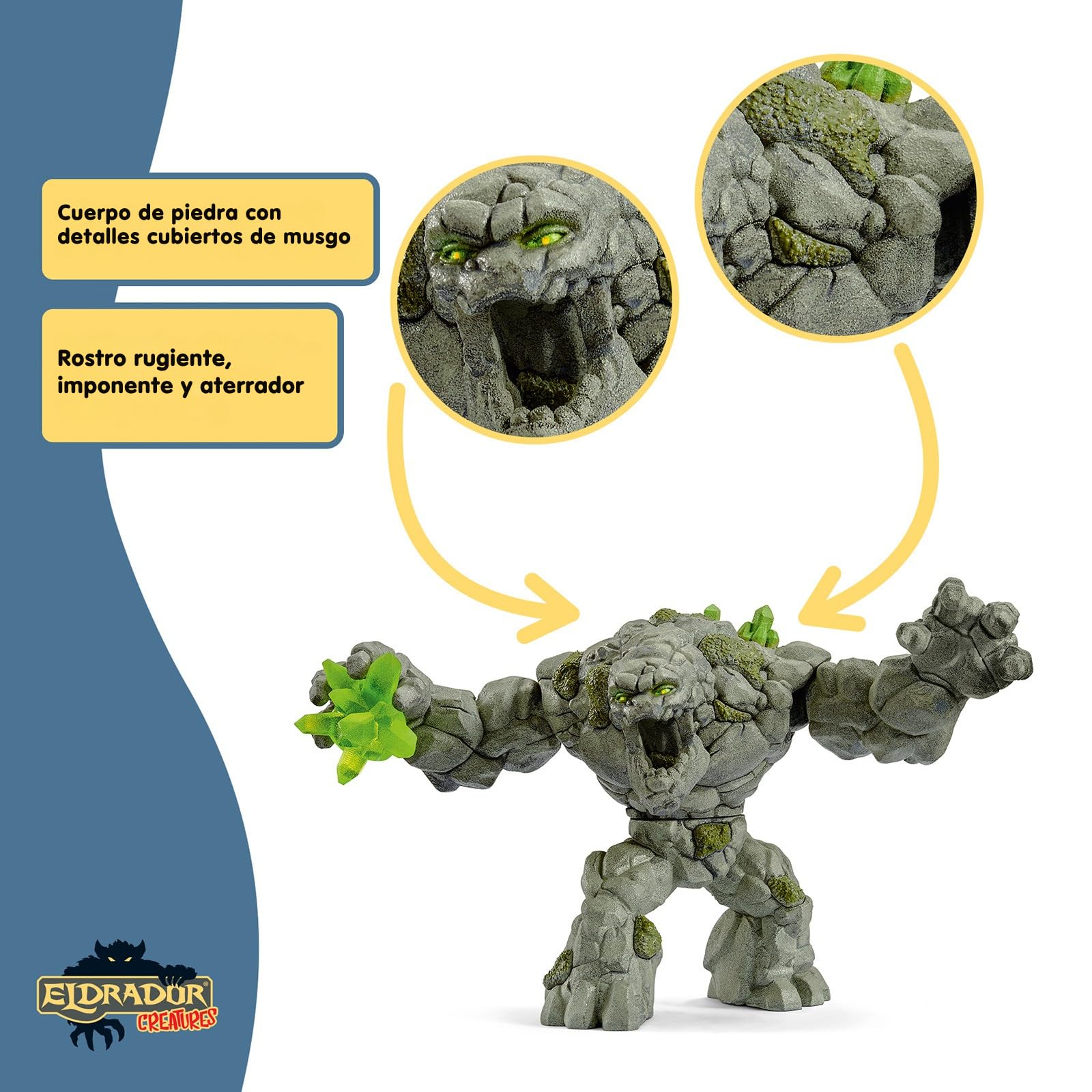 Schleich ELDRADOR Creatures 70141— Monstruo de Piedra — Colección Dragones, Monstruos y Criaturas — Figura de Acción con Brazos Móviles y Torso Giratorio — Juguetes para Niños de 7 Años o Más