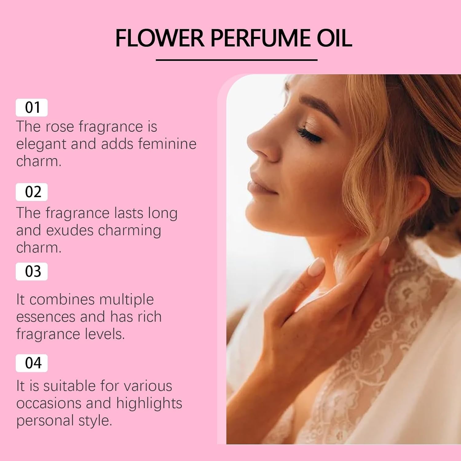 Light Floral Roll-On Perfume, Long-Lasting, Layered Spicy-Woody, Elegant Daily Fragrance(1pcs)