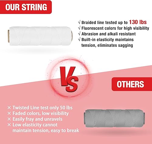 Miniatura 22 de Goldblatt Mason Line, cuerda de nailon trenzado #18 de 250 pies, perfecta para herramientas de jardinería o mampostería