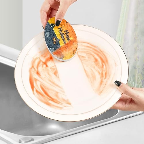 Vista 110 de Esponjas de cocina para lavar platos, esponjas de cocina para el hogar, esponja absorbente reutilizable abstracta cepillo trazo Trazo de pincel