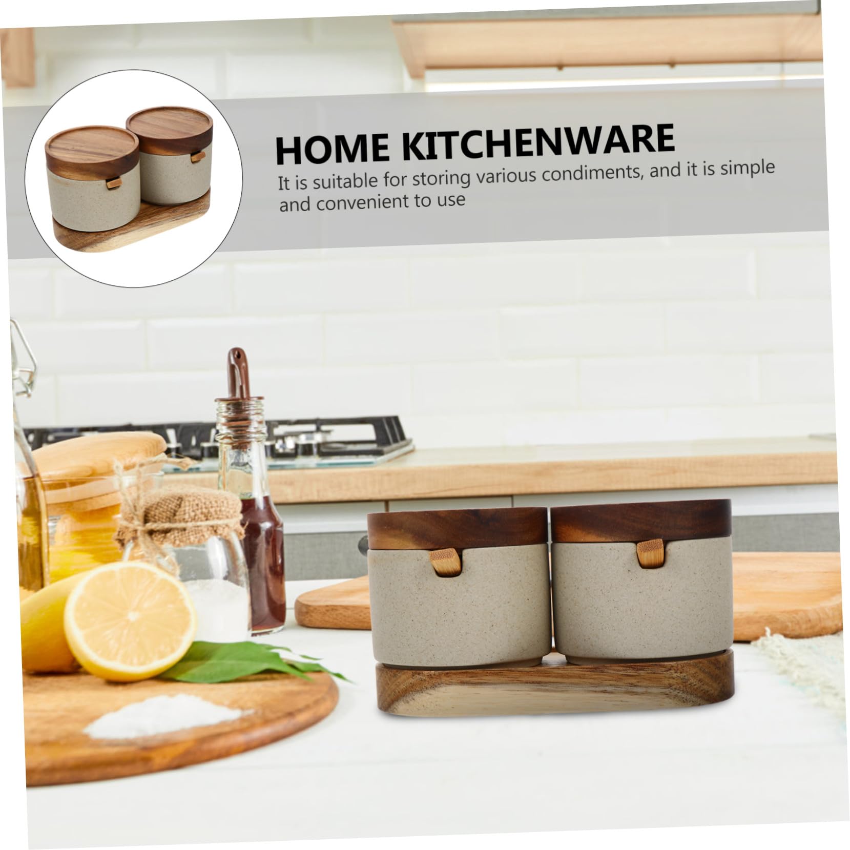 Frascos para Condimentos Cerámicos con Tapa, Juego de 2 Piezas, Tarros para Almacenar Especias, Menaje de Cocina Hogar, Resistentes a Manchas, Uso Doméstico