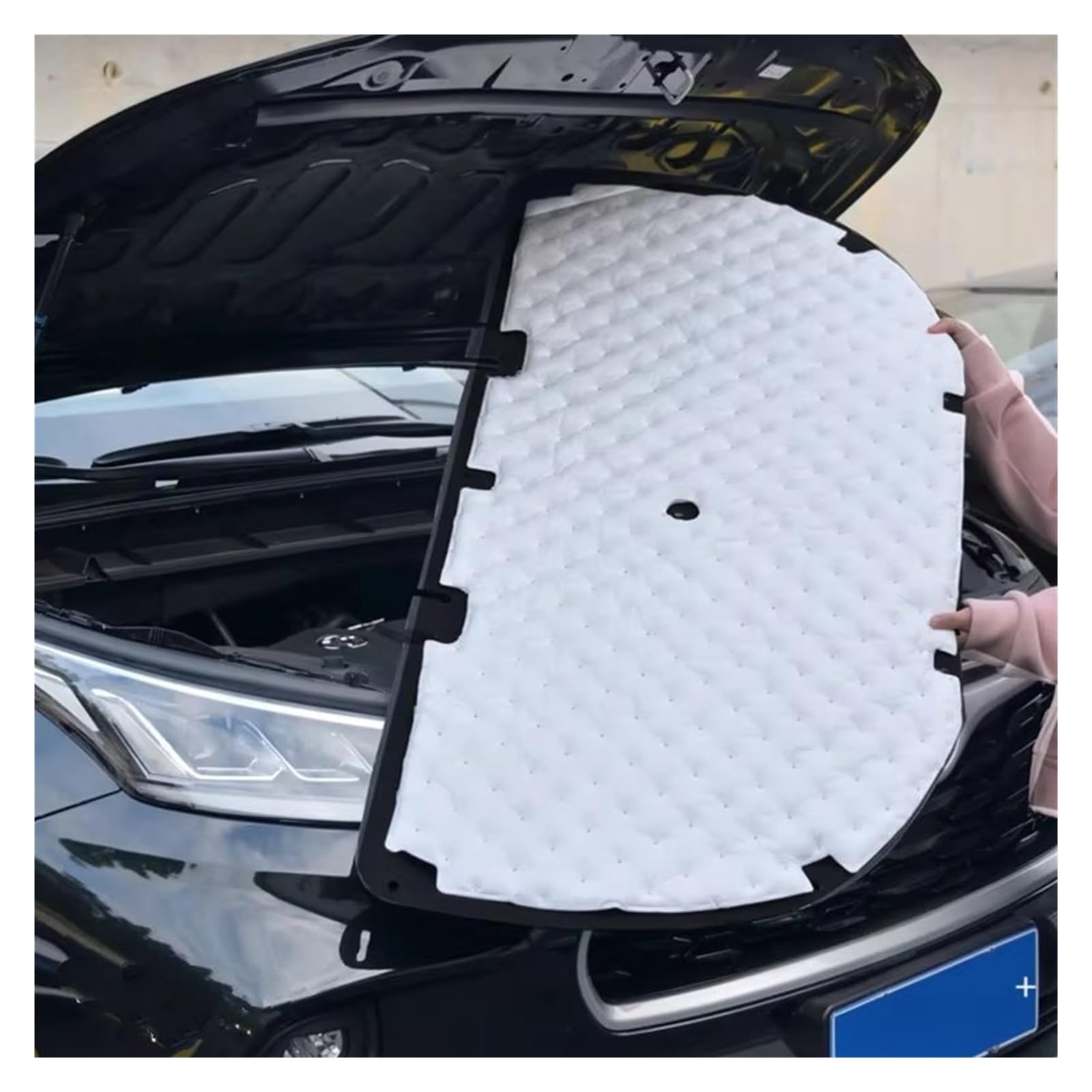 Cuscinetto isolante termico e acustico Per Toyota Per Highlander XU70 2020-2025 Cofano anteriore Isolamento acustico del motore Pad in cotone Copertura insonorizzata termico Zerbino