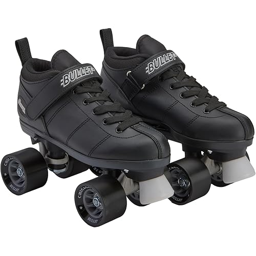 Chicago Skates Bullet Speed Quad Roller Skates – Durable, Top Performance Indoor/Outdoor Youth Skate Shoes for Women & Men Beginner 62mm Urethane Wheels & Low-Cut Ankle Boots for Agility