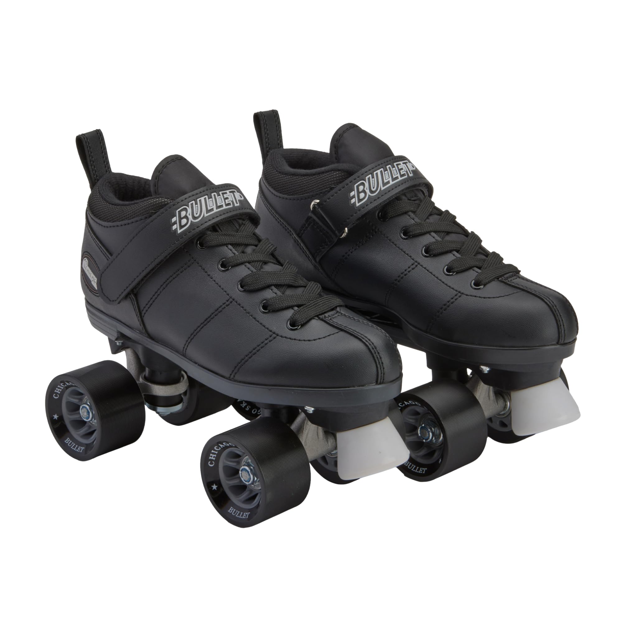 Chicago Skates Bullet Speed Quad Roller Skates – Durable, Top Performance Indoor/Outdoor Youth Skate Shoes for Kids, Boys & Girls Beginner 62mm Urethane Wheels & Low-Cut Ankle Boots for Agility