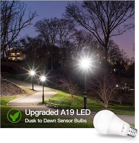 Miniatura 4 de Bombillas con sensor de luz del anochecer al amanecer A19 12 W equivalente a 100 W bombillas LED de encendido automático de 1200 lúmenes base E26