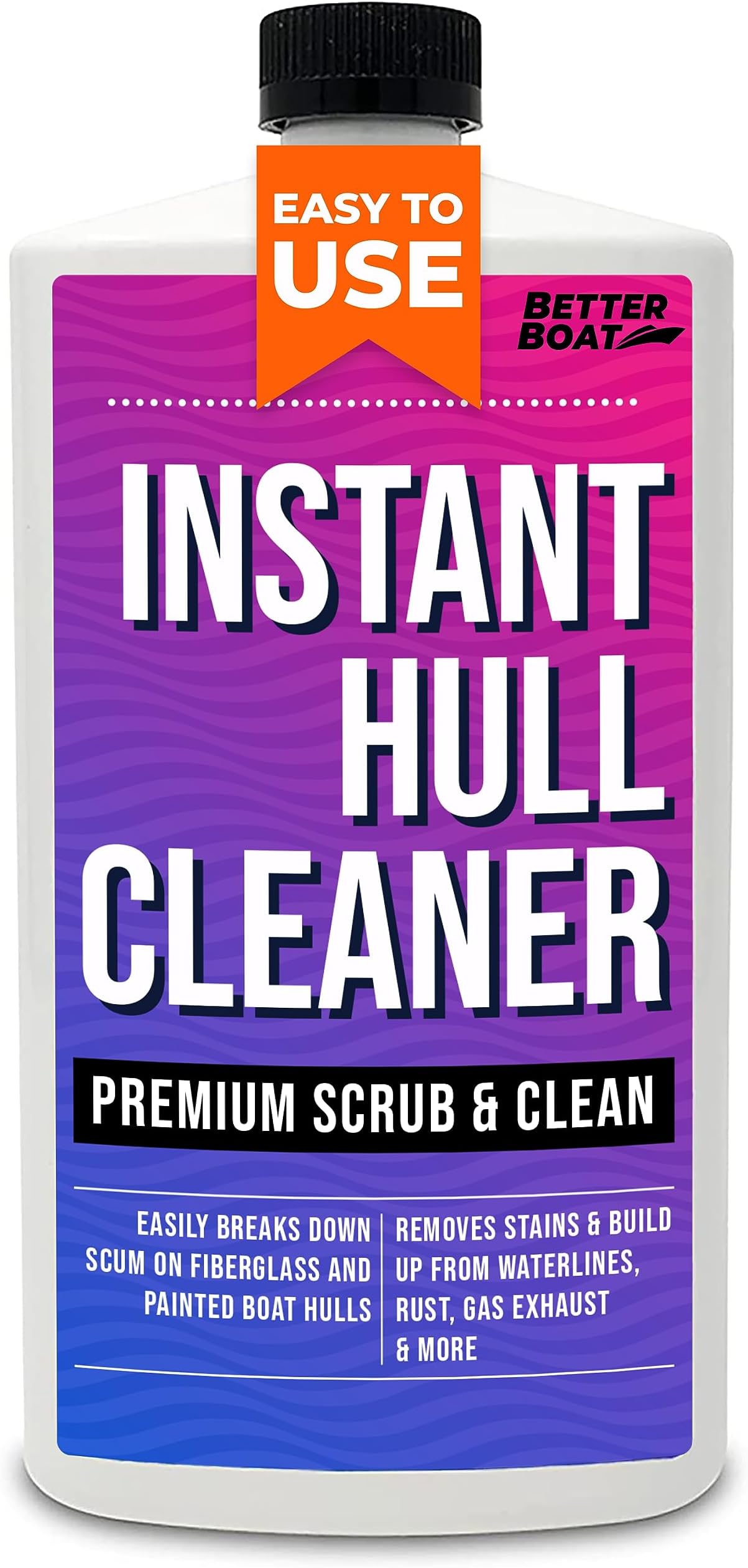 Fiberglass Boat Hull Cleaner, 32oz Marine-Grade Stain Remover & Restorer, Deck Cleaner for Boats, Pontoons, Sailboats, Pro Wash Cleaning Supplies