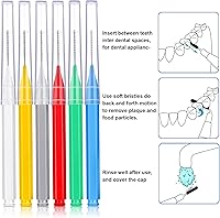 Vista 3 de Patelai 100 piezas cepillo para brackets cepillo interdental palillo de dientes cabezal de hilo dental cepillo de higiene dental limpiador