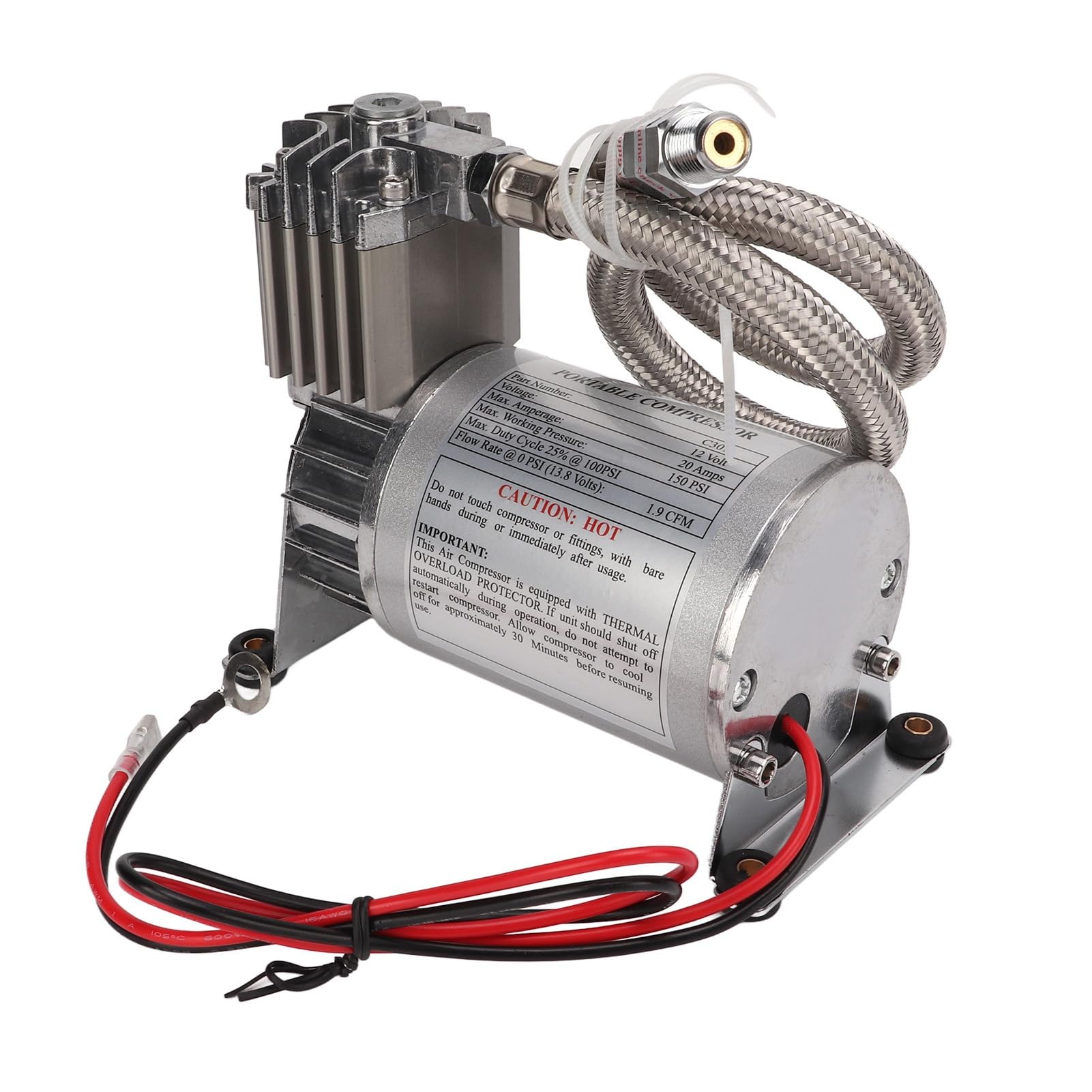 Compresor de Aire Resistente de 150 PSI Universal para Vehículos de 12 V, Camión, SUV, Barco, Portátil de Metal