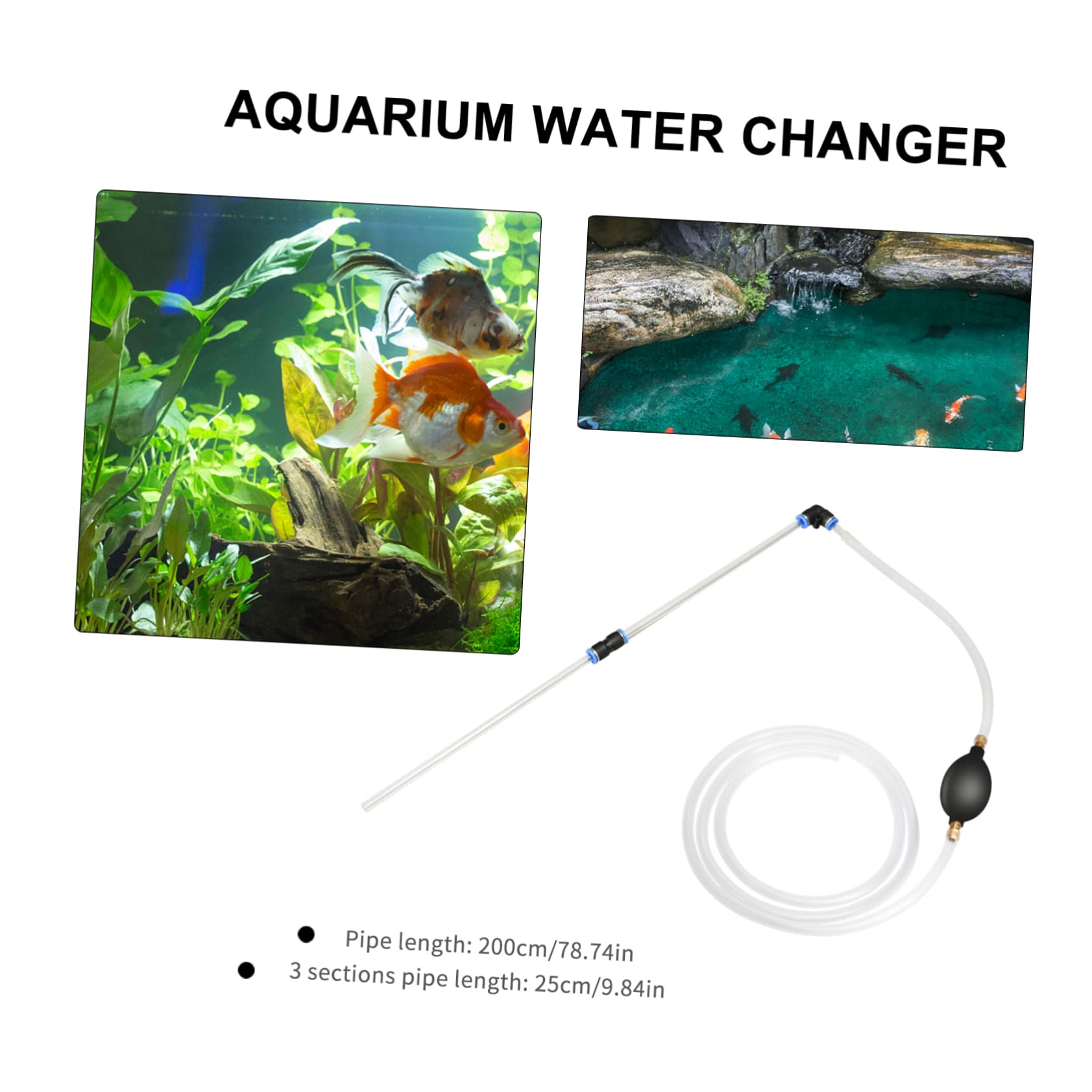 FONDOTIN Strong Suction Pump Fish Tank Water Clarifier Gravel Aquarium Water Changer Present for Fish Owners