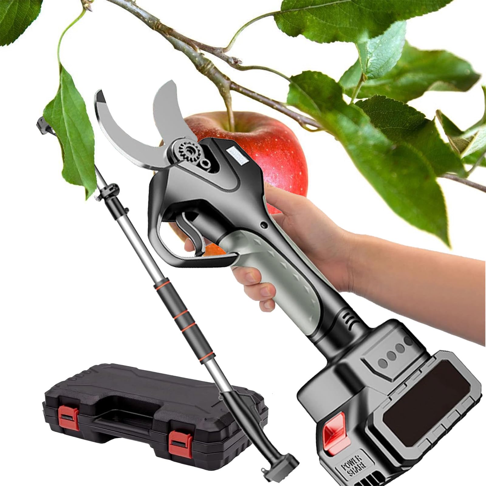 Electric Pruning Shears With Pole - Cordless, 50mm Cut, 2 Batteries, Telescopic Up To 2.1m - View #5