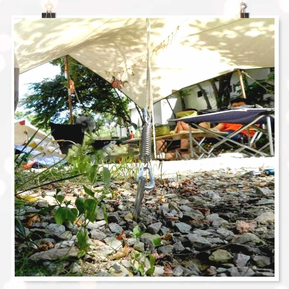 Resorte Tensión Toldo Acero Inoxidable 4 Resortes Espirales 8 Mosquetones 4 Pcs