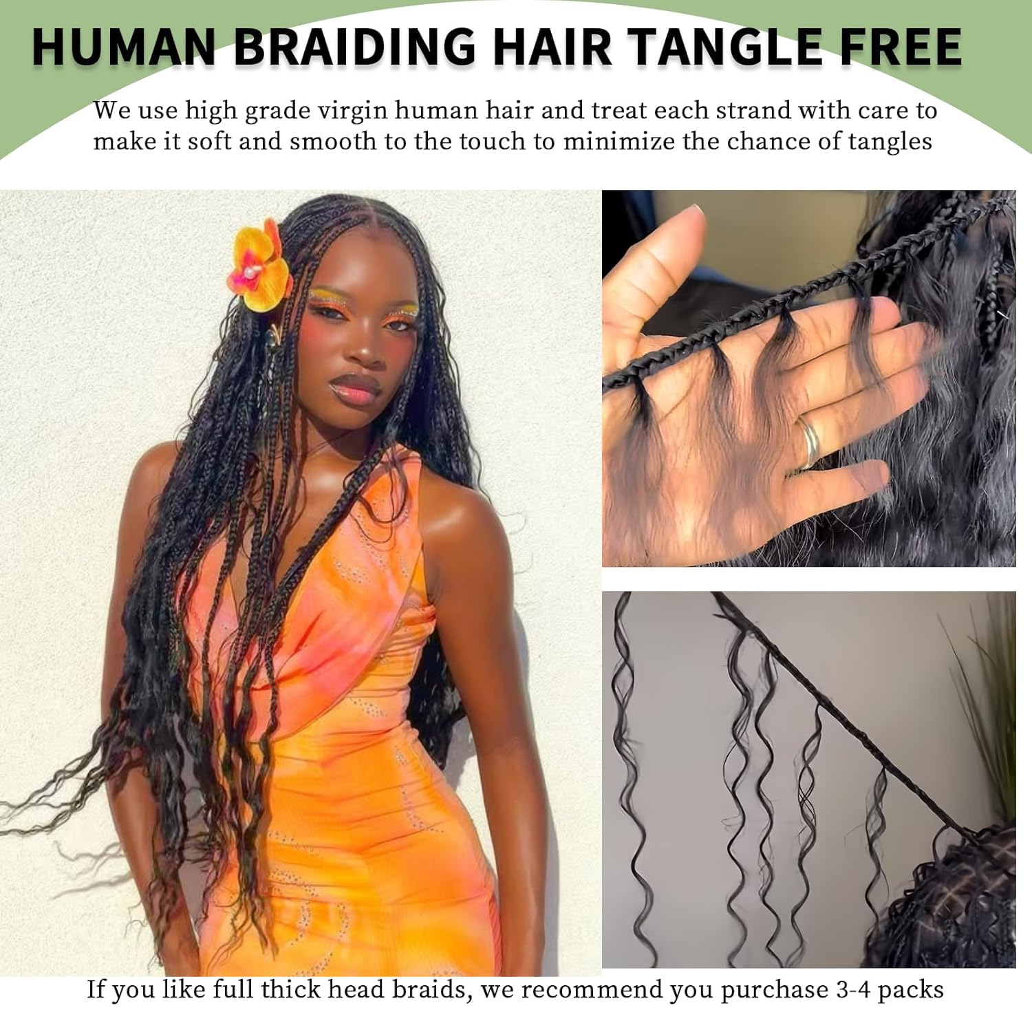 Human Braiding Hair for Boho Braids 100g 26inch Deep Wave Bulk Human Hair for Braiding No Wet And Wavy Micro Curly Braiding Human Hair 100% Unprocessed Brazilian Virgin Hair Extensions