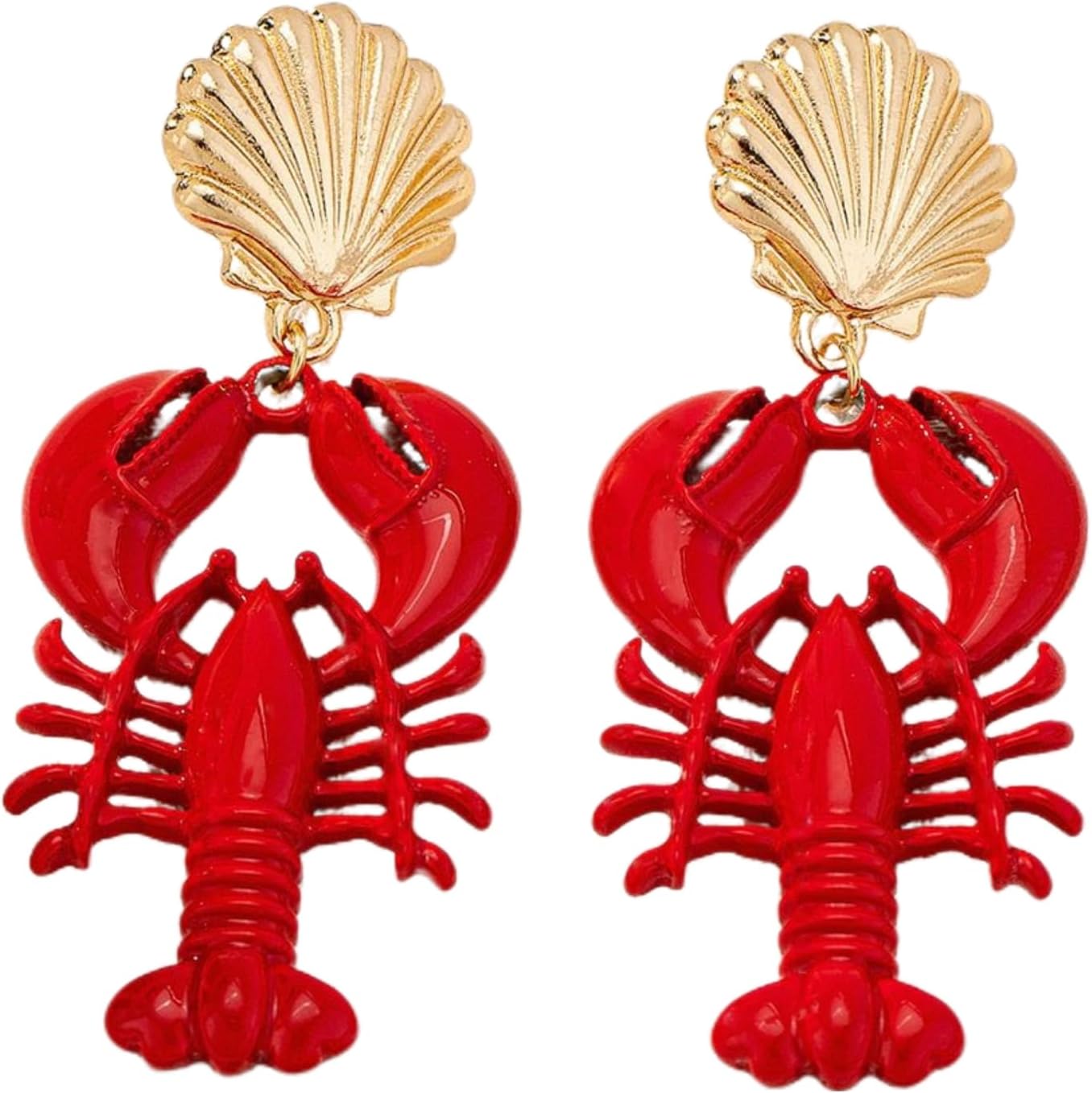 Funny Lobster Earrings Boston Red Lobster Pendant Earrings Mardi Gras Party Accessories Sea Life Beach Resort Jewelry