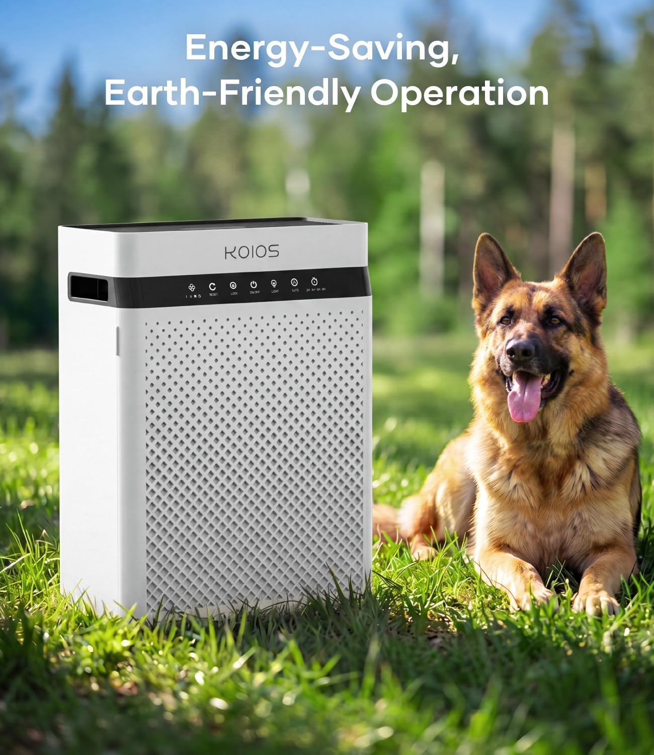 KOIOS Purificatori d'aria per la casa, grandi stanze fino a 2400 mq, purificatore d'aria per animali domestici con filtro HEPA lavabile, sensore di qualità dell'aria e aromaterapia, filtro dell'aria